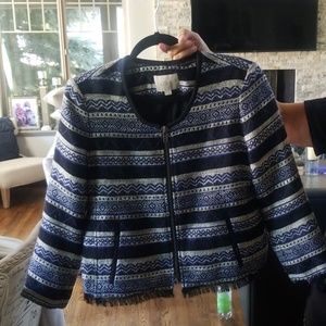 Loft Navy, Black Gray Cropped Blazer